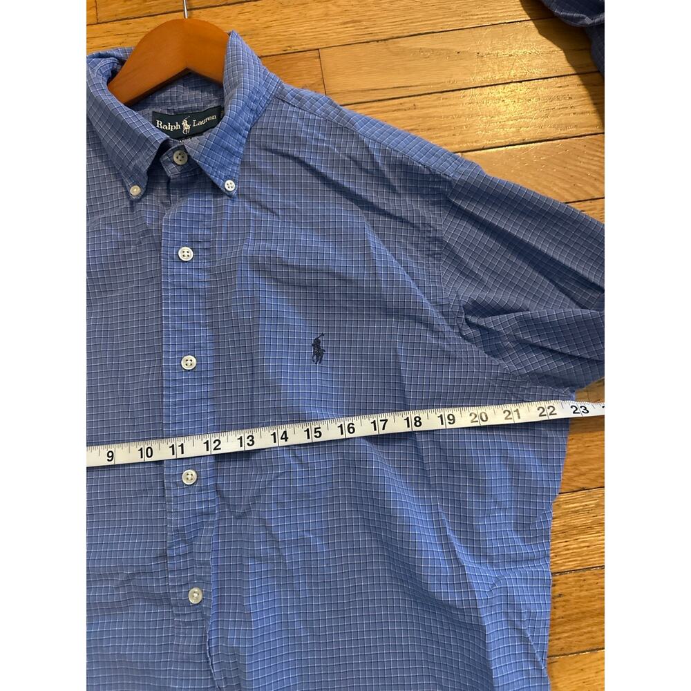 Polo Ralph Lauren Classic Fit Blue Check Button Down Shirt Men’s Large Preppy - Picture 5 of 7